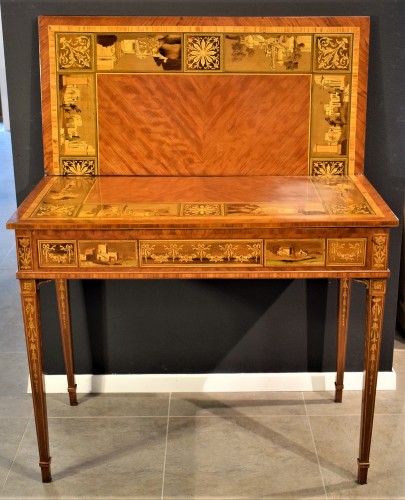 Antiquités - Table à Jeu Louis XVI, atelier de Giuseppe Maggiolini